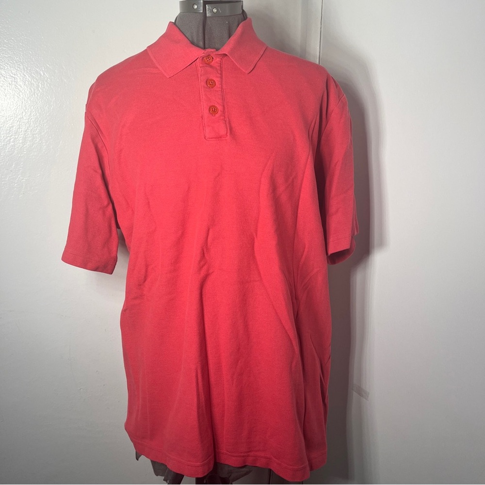 knightsBridge polo shirt man’s short sleeve pima 100% cotton Red Sz Large
